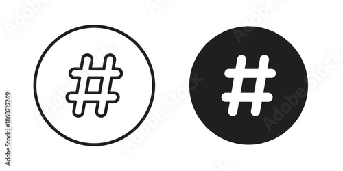 Hashtag icons simple design. Vector illustration for web ui
