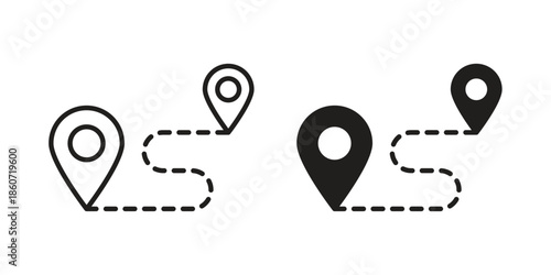 Itinerary icons simple design. Vector illustration for web ui