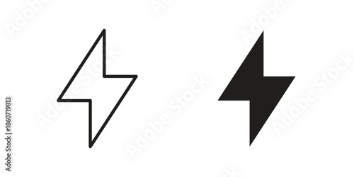 Lightning bolt icons simple design. Vector illustration for web ui