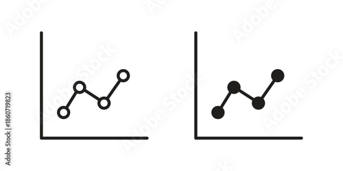 Line chart icons simple design. Vector illustration for web ui