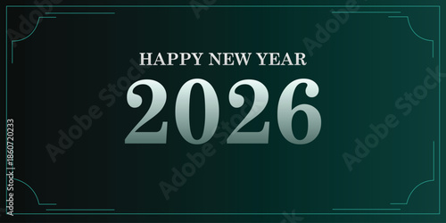 Happy New Year 2026 Elegant Typography Design