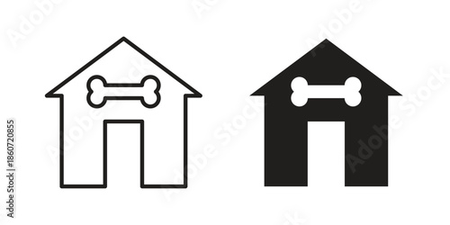 Pet house icons simple design. Vector illustration for web ui