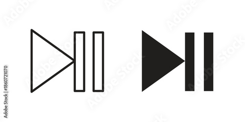 Play pause icons simple design. Vector illustration for web ui