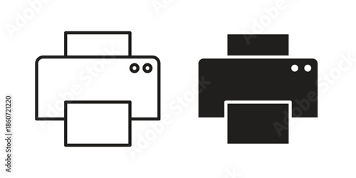 Print button icons simple design. Vector illustration for web ui