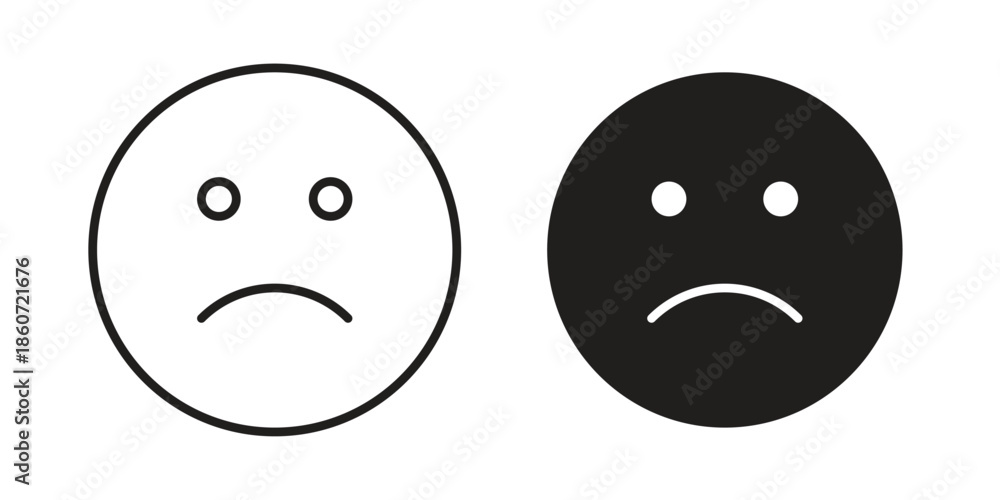 Fototapeta premium Sad icons simple design. Vector illustration for web ui
