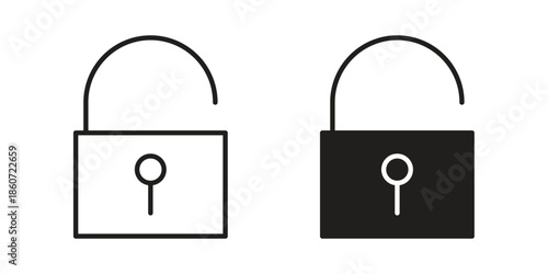 Unlock icons simple design. Vector illustration for web ui