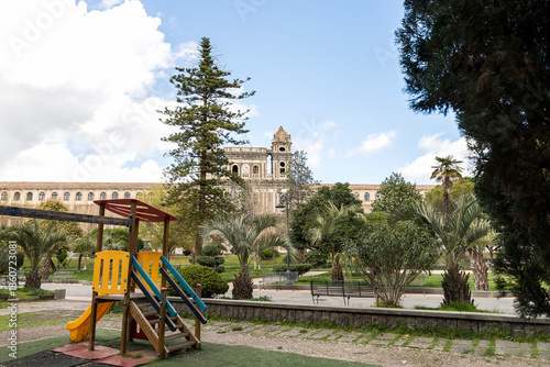Natural Landscapes of The Villa Comunale in Adrano, Catania Province, Sicily, Italy.