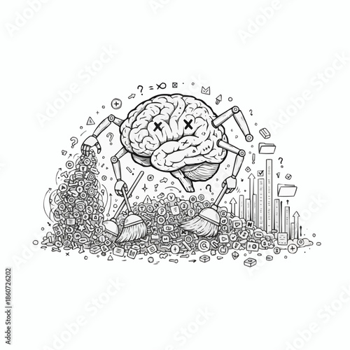 Robot brain sweeps away confusing symbols with brooms effectively