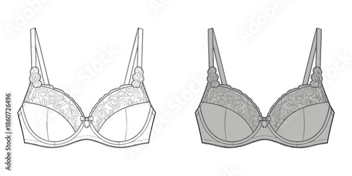 Lace bras in black and white and gray lingerie underwear women's clothing