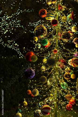 Christmas lights background, blurred lights