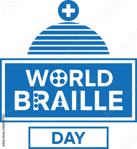 World braille day on january 4th typography.
