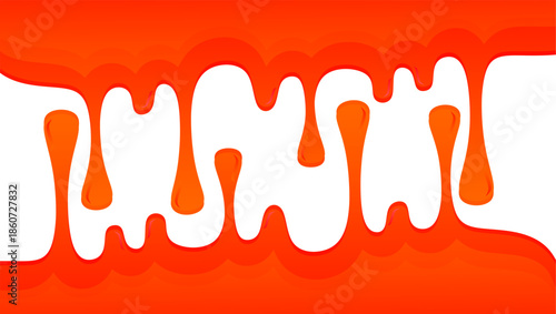 Chili sauce drip on white background. Wavy sauce drip illustration. Abstract sauce drip flat design.  Sauce dripping illustration.