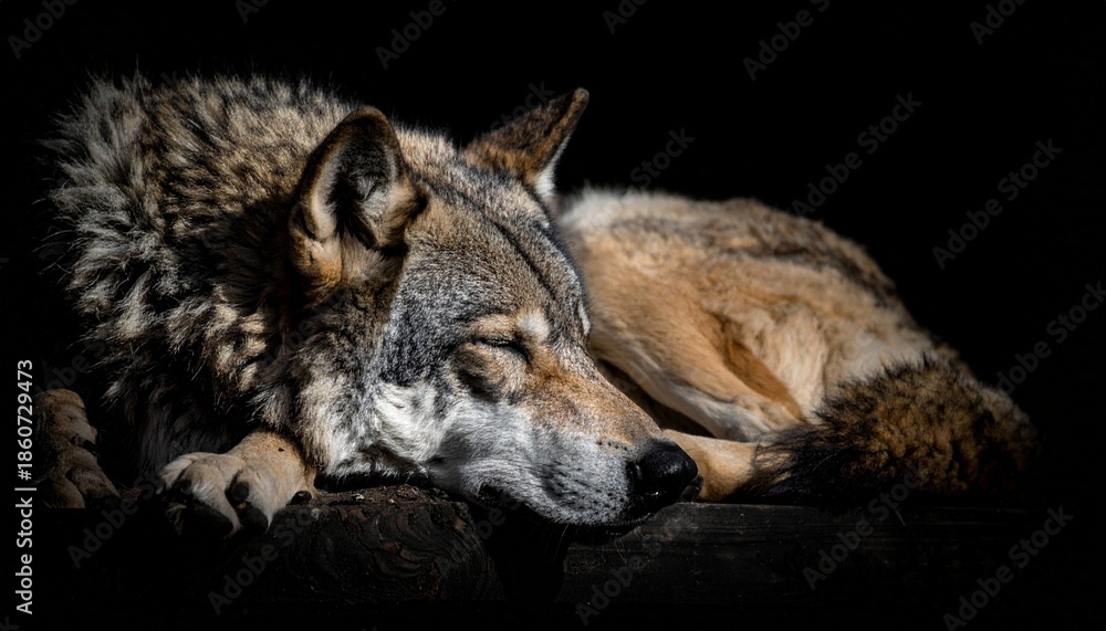 Fototapeta premium 寝ている狼