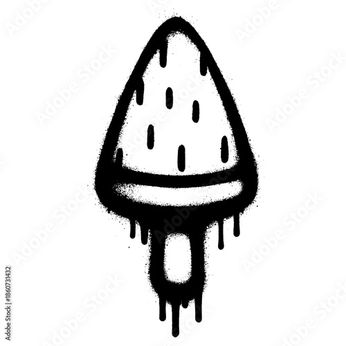 Bitten Ice Cream Bar Graffiti with Dripping Paint Effect