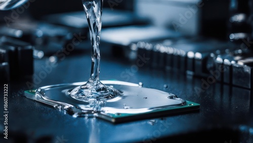 Water Cooling System - Liquid Cooling a Computer Processor.