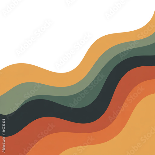 Editorial Header Layout with Asymmetrical Organic Color Bands