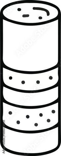 This illustration represents a simplified cylindrical soil core sample commonly used in geology, soil science, and environmental studies