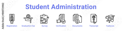 Student Administration Icon Banner and Collection