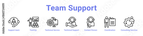 Team Support Icon Banner and Collection