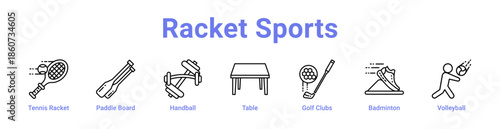 -Racket Sports Icon Banner and Collection