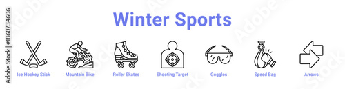 -Winter Sports Icon Banner and Collection
