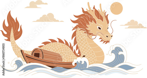 Dragon Boat Festival vector art illustration