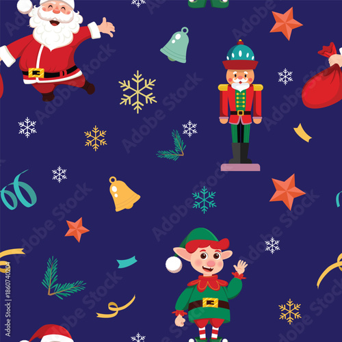 ector illustration of cartoon pattern on Christmas celebration