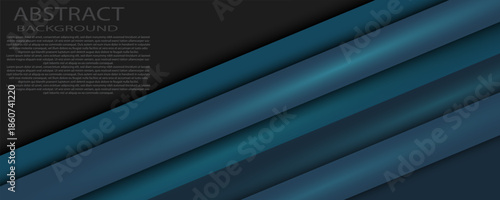 Blue line vector background on black space paper layer overlap pattern for text and message design