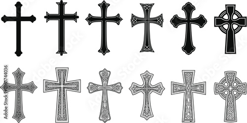 Various Celtic and Christian Cross Symbols celtic cross black cross white cross