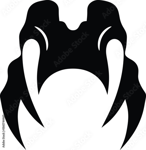 Stylized Fangs Silhouette Icon