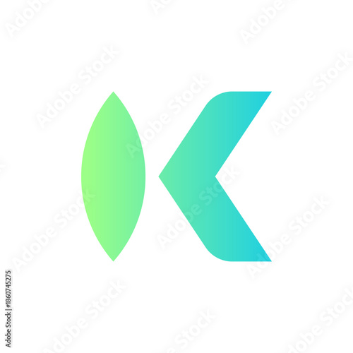 Letter K leaf simple modern logo design