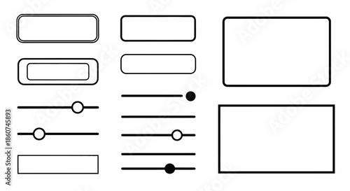 Collection of various user interface elements for web and app design.