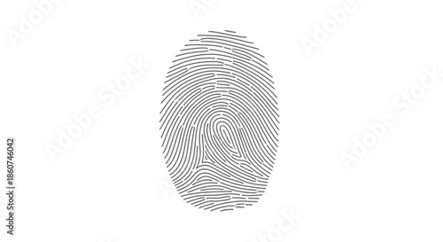Detailed black and white human fingerprint illustration for security.