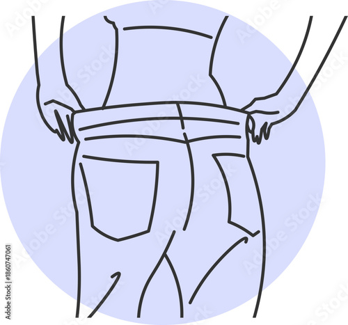 Woman showing off her success after weight loss