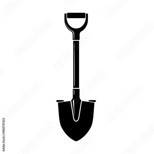 Black Shovel with Long Handle.