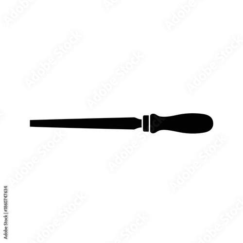 Black Silhouette of a Paintbrush.