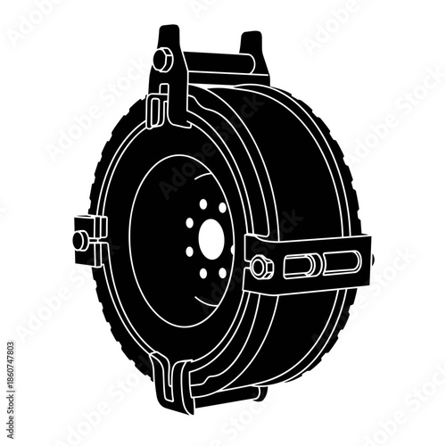Brake Rotor Illustration Detailed Mechanical Component.
