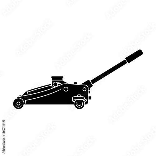 Car Jack Illustration Black Silhouette Graphic.