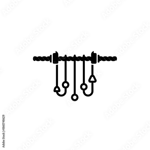 Fishing Hooks on Rod Holder.