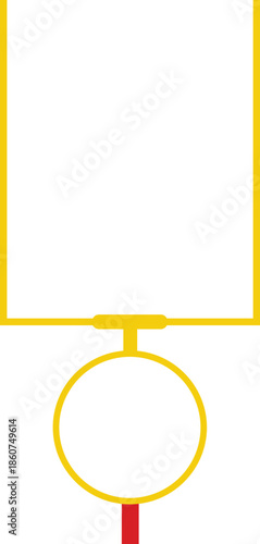 American Football Goal Posts Illustration. Yellow Uprights and Field Goal Crossbar Icon for Sports Graphic Design, Tournament Branding, and Professional Football League Concept Art.