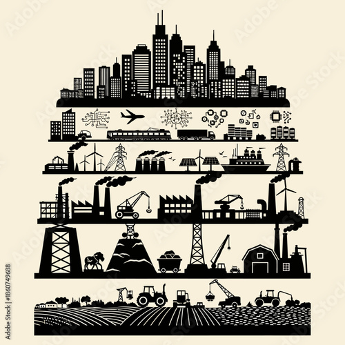 Industrial and Agricultural Production with Urban Development.
