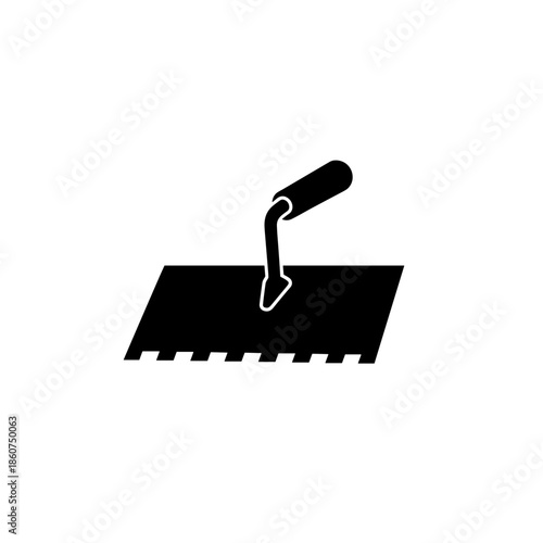 Trowel Tool with Notched Blade and Handle.