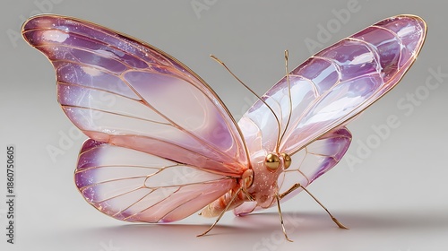 Wallpaper Mural Pink butterfly sculpture with purple wings and gold accents Torontodigital.ca