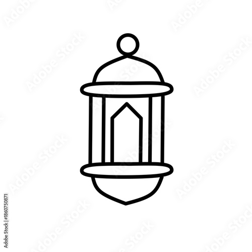 Traditional Ramadan Lantern Fanous Line Art