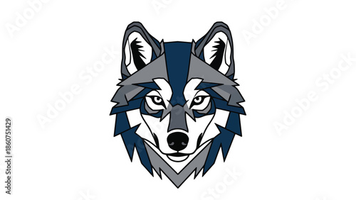 Geometric wolf head illustration