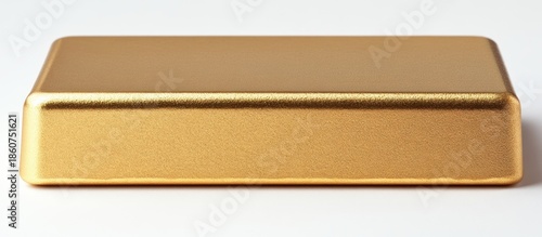 Gold rectangular box on white background, product shot