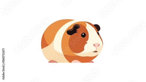 Cute guinea pig portrait illustration