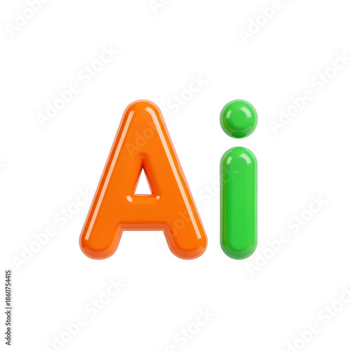Orange A and Green i Letters.