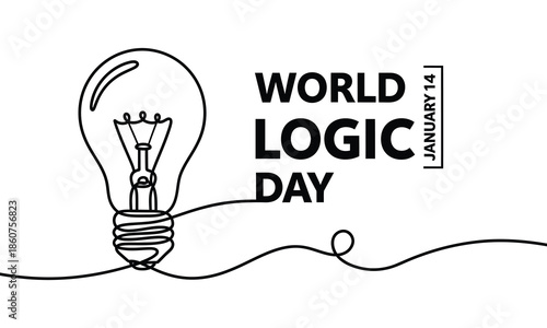 World logic day celebration with light bulb illustration