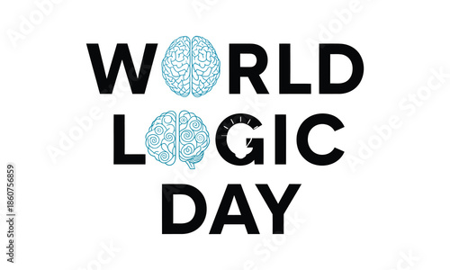 World logic day celebration with brain fingerprint design
